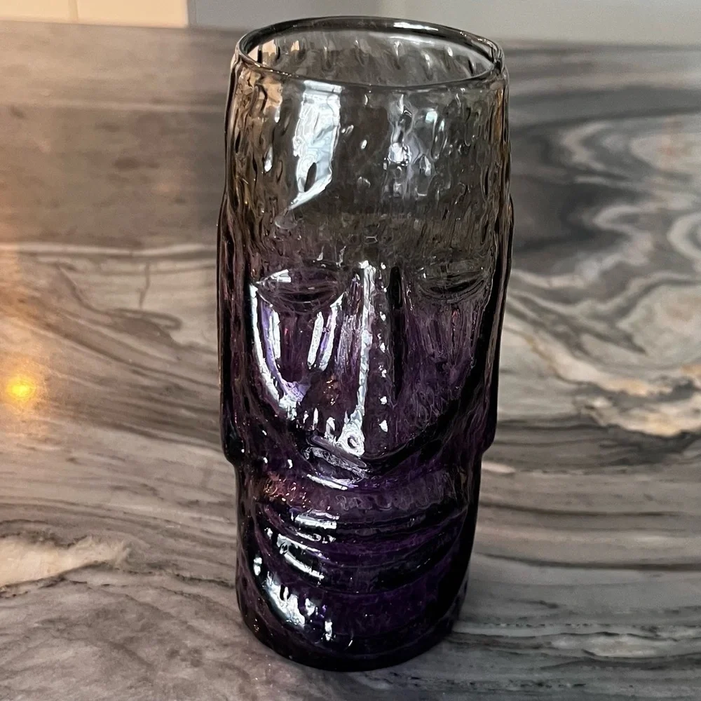 Andrew Iannazzi Moai Tiki Mug In Lava Gray To Amethyst Signed